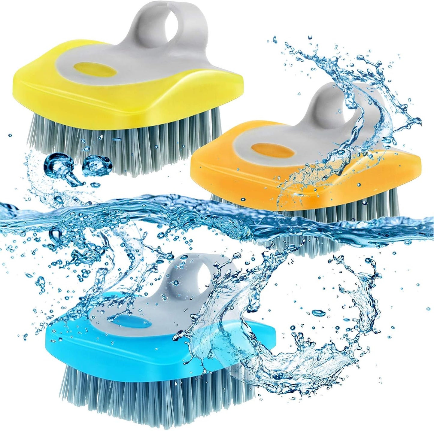 3 Pieces Vegetable Brush Potato Scrubber Vegetable Scrubber for Food Flexible Bristles Kitchen Brush for Fruits, Potatoes, Carrots Kitchen Gadgets Set in Random Color