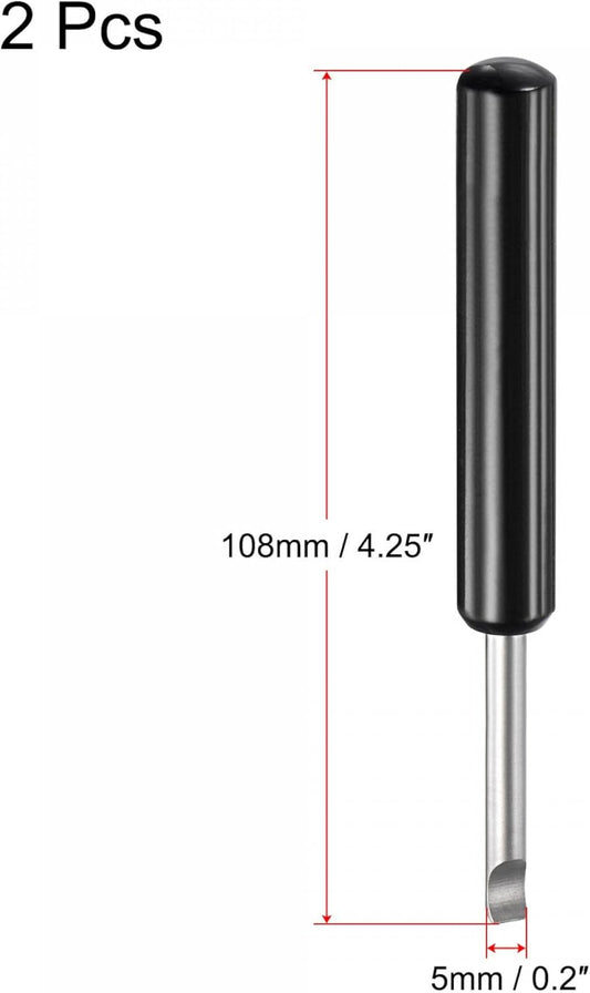 Watch Back Cover Opener, Case Remover Tool, 5mm Width Pry Bar ABS Handle Battery Remover Repair Replacing Watchmaker Tools, Black 2 Pcs