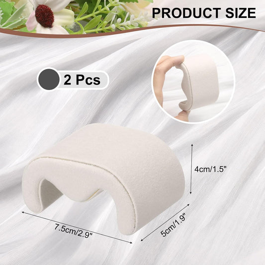 2pcs Watch Case Pillows, M Shaped Watch Display Pillow Velvet Watch Cushion Replacement for Watch Bracelet Display Storage Beige