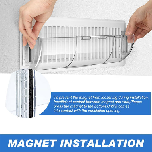 Air Vent Deflectors Adjustable Heat and Vent Cover Clear 2PCS Magnetic Air and Heat Deflector for Floor Vent Sidewalls and Ceiling Registers,8â-11â.