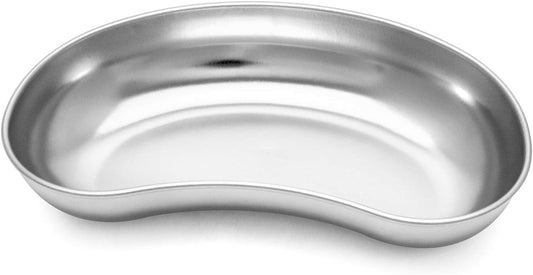 2Pcs 8" Stainless Steel Kidney Tray, Kidney Shaped Emesis Basin, Dental Lab Instruments Surgical Trays, Reusable Metal Kidney Dish,for Soiled Dressings, Medic Waster