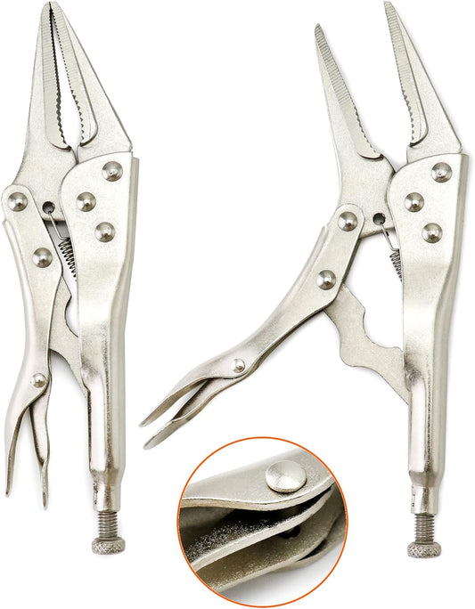 2 Pack Original Locking Pliers - 9" Long Nose, Curved Jaw, 2-3/4" Max Opening