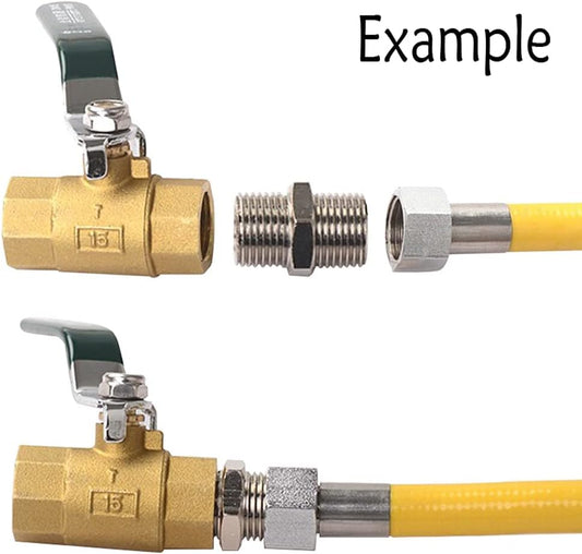 Hex Nipple 1/8"NPT Male x 1/8"NPT Male Threaded Stainless Steel 304 Threaded Nipple Pipe Fittings for Brew Kit Home Piping (Pack of 5)