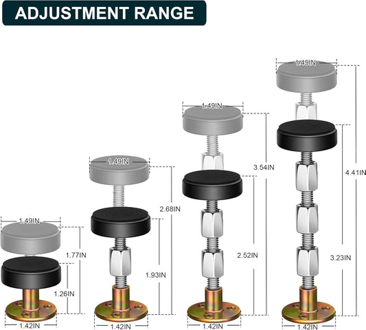 Adjustable Threaded Bed Frame Anti-Shake Tool, Headboard Stoppers, Bedside Headboards Prevent loosening Anti-Shake Fixer, Easy Install (30-112mm)
