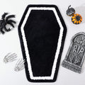 Halloween Decor Black Coffin Bath Mat for Bathroom, Cute Gothic Halloween Decoration Black Bathroom Rug Non Slip Cartoon Bath Rug Bathroom Mat Plush Shower Rugs Washable Black White.