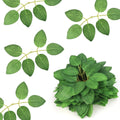 50pcs Artificial Green Leaves, Rose Leaves Artificial, Bulk Fake Leaves Greenery Leaves for DIY Wedding Birthday Party Bridal Shower Bouquets Centerpieces Home Decorations