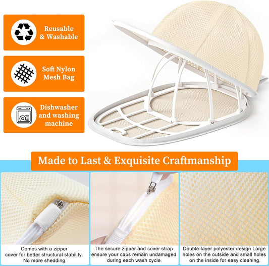 Coopahce Hat Washer for Washing Machine, Hats Cleaner for Baseball Caps, Hat Washing Cage Cap Washer, Dishwasher Hat Holder