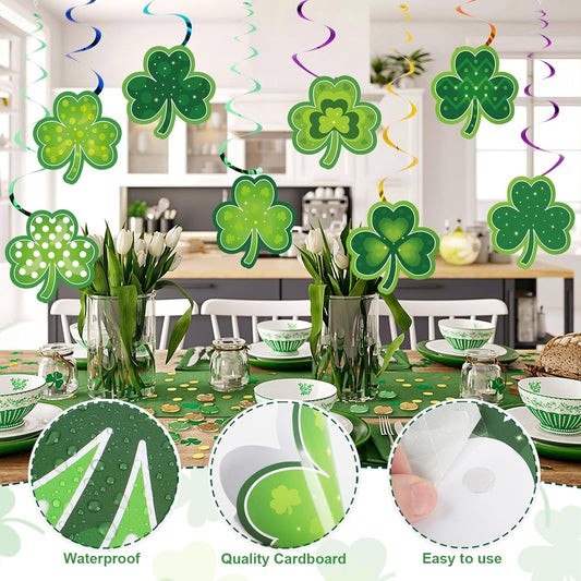 Shamrocks Clover Cutouts for Classroom Bulletin Board Decorations,Large St. Patrick's Day Shamrock Paper Cutouts for School Office Ireland Party Supplies (6 x 6 Inch,40 Pcs)