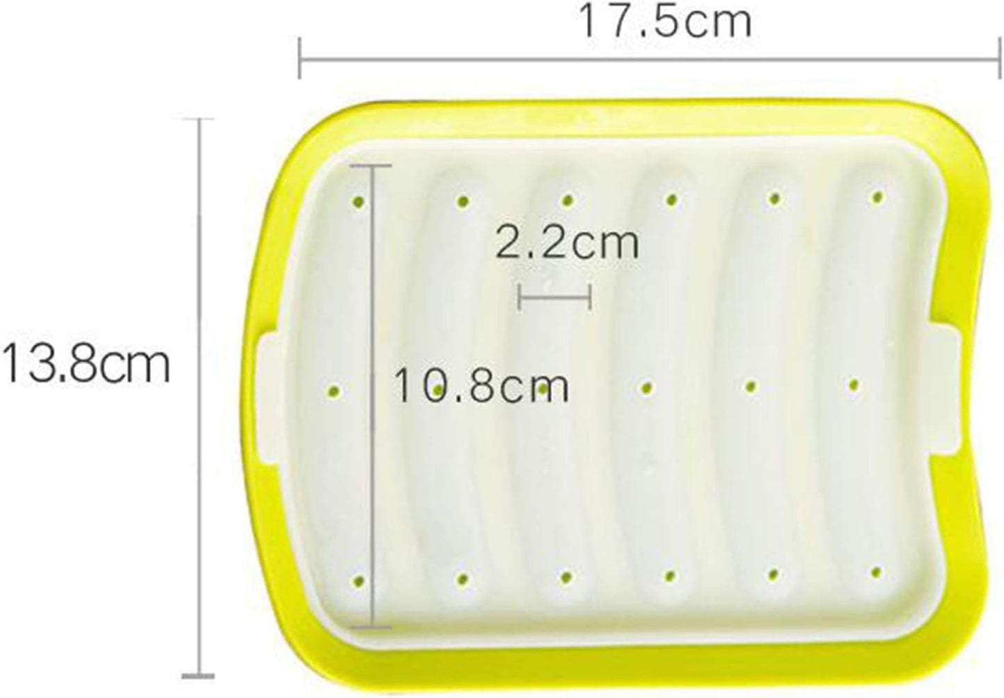 6 Cavity Silicone Hot Dog Mold with Lid Yellow Non-Stick Sausage Maker Baking Tool