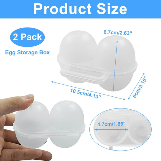 2 Pack 2-Egg Portable Camping Egg Holder for Fridge.