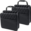 Car Seat Organizer 2 Pack - Black Backrest Storage Bag with Pockets - Car Interior Accessory.