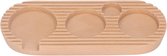 4-in-1 Walnut Espresso Organizer - 51mm/53mm Coffee Tamper Holder for Filter Holder & Accessories.