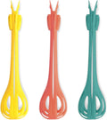 3-Piece Handheld Egg Beater Set 2-in-1 Food Tongs Mixer Salad Mixing Kitchen Tools for Cooking Baking
