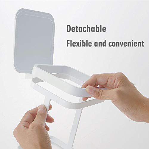 White Kitchen Bedroom Trash Can Rack - 1 Piece Waste Bin Holder for Home Kitchen Use.