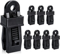 8 Pack Black Tarp Clips with Eyelets Heavy Duty Tent Canvas Clamps for Camping Caravan Awning Boat Outdoor Use.