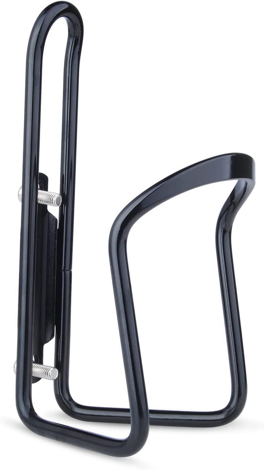 Aluminium Bicycle Water Bottle Cage Universal 70-76mm Mount Lightweight Black with Screws.