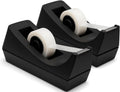 2 Pack Black Tape Dispenser Heavy Duty Desktop Holder with Anti-Slip Base for Office Home School Gift Wrapping (Tape Not Included)