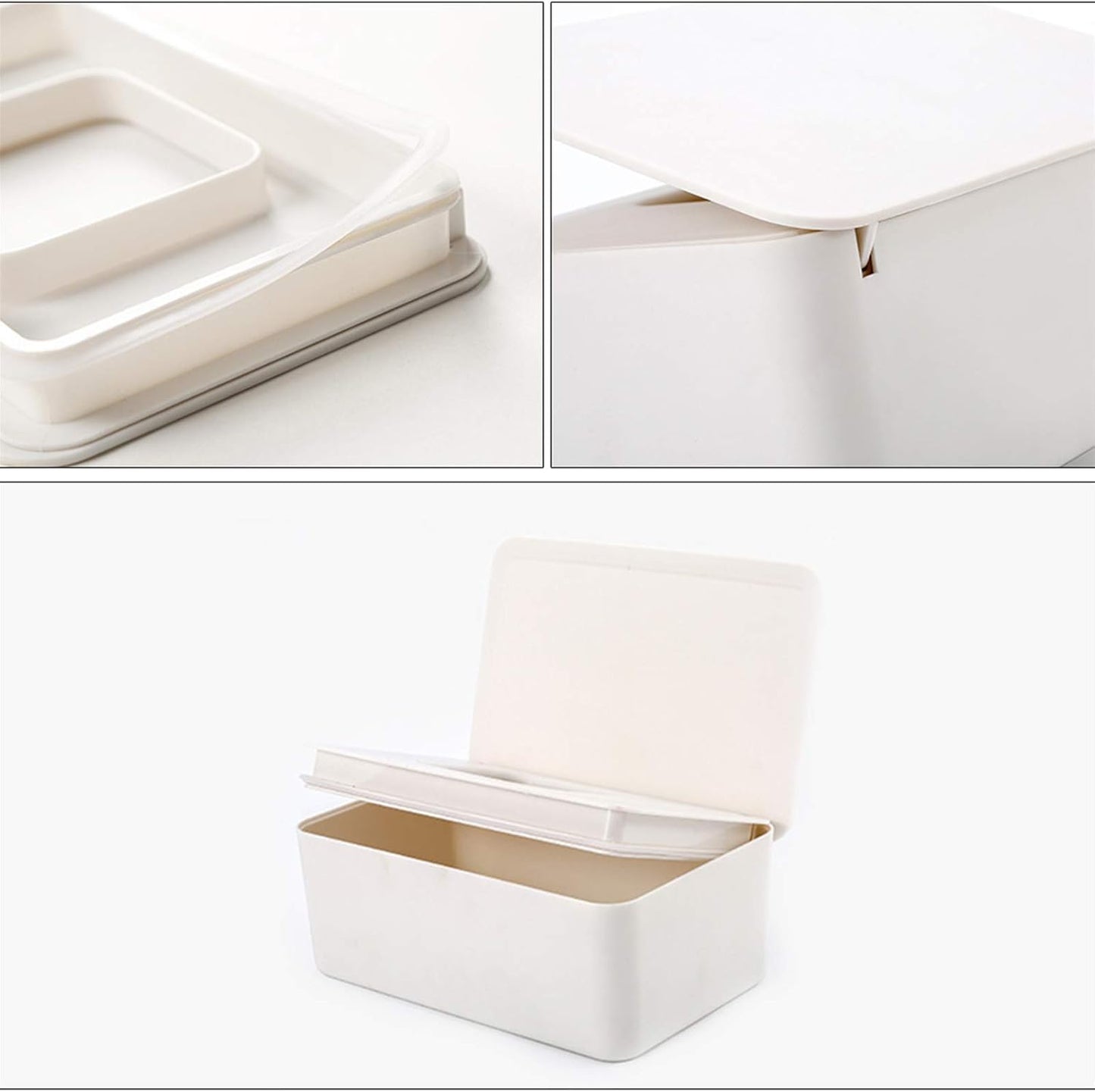 Wet Wipes Dispenser White 18x11x7cm Dustproof Multifunctional 1 Piece.