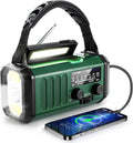 10000mAh Solar Powered Emergency Radio & Power Bank All-in-1 Survival Device with Hand Crank NOAA Alert Powerful Flashlight for Outdoor Camping and Emergency Use.