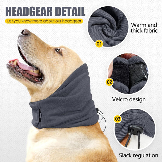 Dog Ear Muffs - 1 Piece - Dark Grey - Size M - Noise Reduction Dog Headband for Hearing Protection.