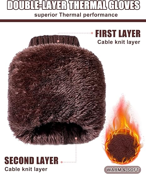 Women's Leg Warmers Warm Coffee Brown 2 Pack.