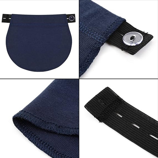 Adjustable Elastic Belly Bands 6 Pack - Maternity Support Belts for Pregnant Women - Black Grey White Dark Blue Khaki