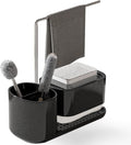 Kitchen Storage Rack with Sink Organizer and Dishcloth Holder - Black
