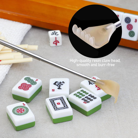 4 Piece Metal Extendable Mahjong Handles for Mahjong Sets and Accessories Enhance Game Feel and Smoothness.