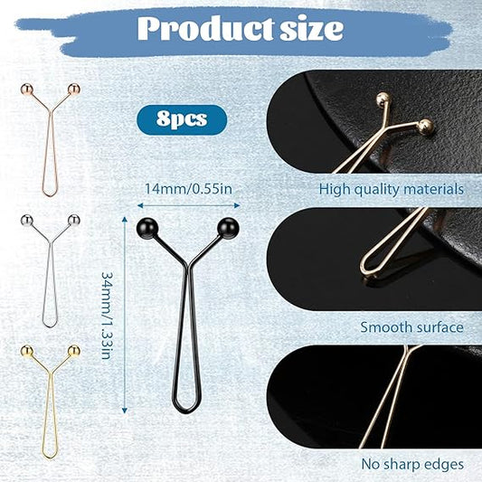 8-Pack Waistband Clips with Hook - Adjustable Waist Tightener for Pants - No Belt Needed.