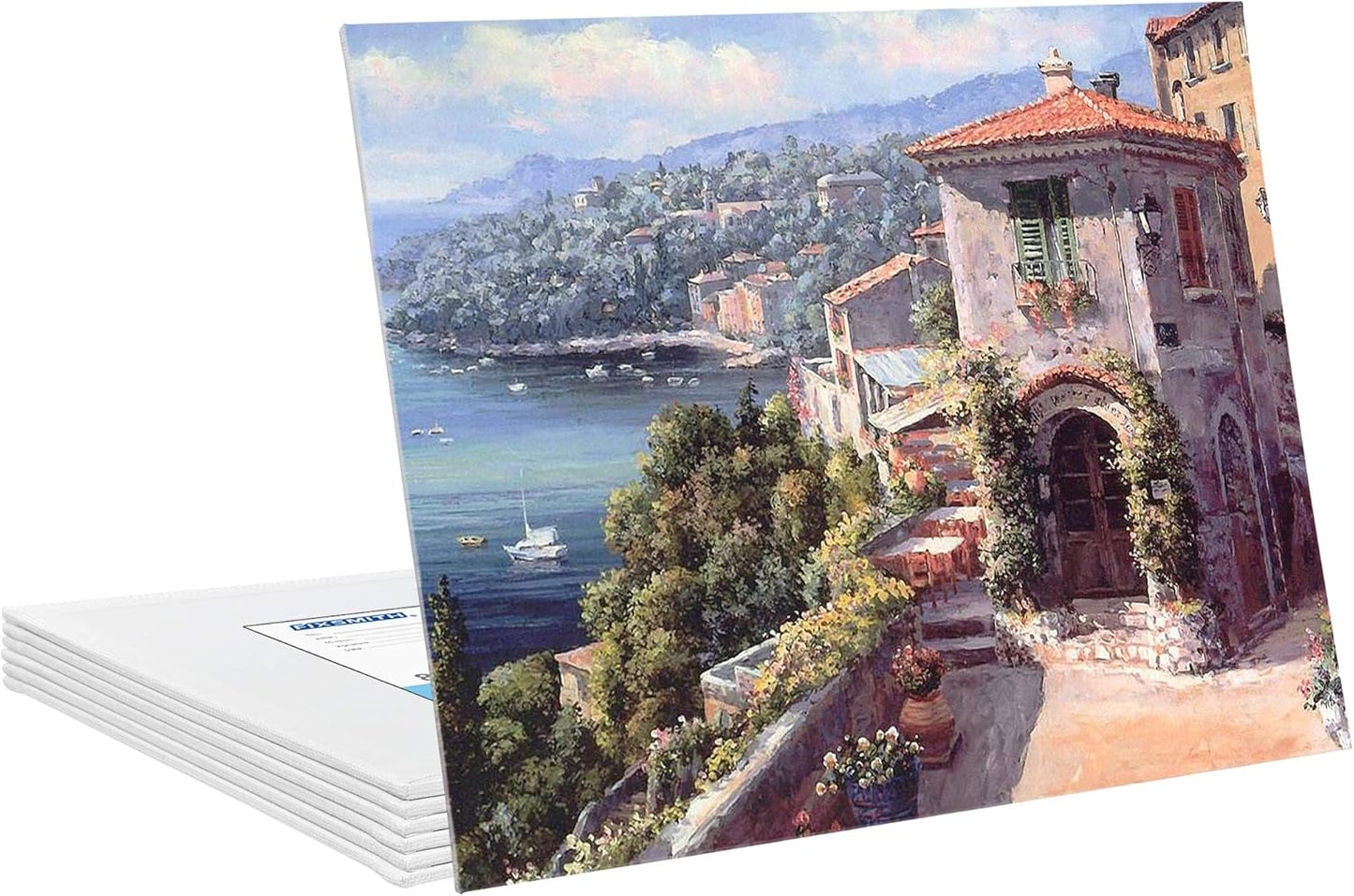 Painting Canvas Panel Boards - 5x7 Inch Art Canvas,24 Pack with 8x10 Inch Canvas Board 6 Pack Canvases,100% Cotton,Primed Canvas Panel,Acid Free,Artist Canvas Boards