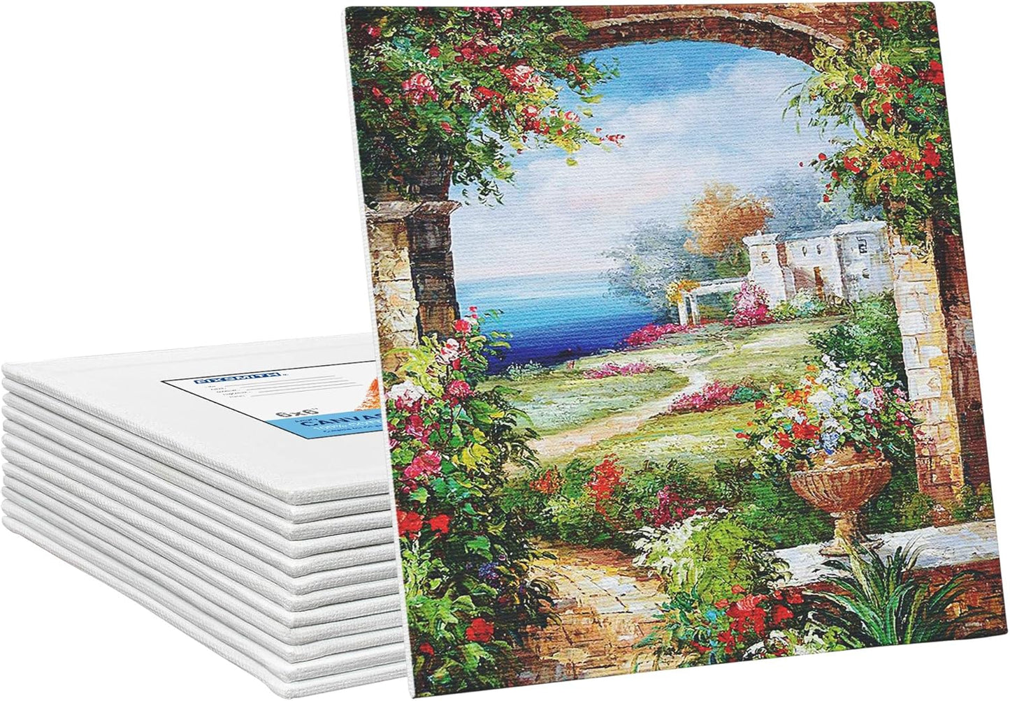 Painting Canvas Panel Boards - 5x7 Inch 24 Pack with 6 x6 Inch Canvas Panel Super Value 12 Pack Canvases,100% Cotton, Artist Canvas Board, Mini Canvas Boards