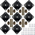 8 Sets Furniture Leg Mounting Plates with Hanger Bolts Screws Great for Furniture Sofas Couches Seats (Black)
