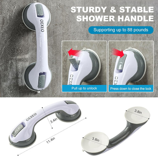 2PCS Grab Bars for Bathroom - Shower Handle - Grab Bars for Bathtubs and Showers - Safety Hand Rail Support for Tub, Handicap, Elderly, Injury, Kid, Senior Assist Bath Handle, Non Skid
