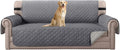 Reversible Sofa Cover for 3 Cushion Couch Water Resistant Couch Cover for Dogs Non Slip Furniture Protector Cover with Elastic Strap for Pet Cat (Seat Width: 66", Grey/Beige)
