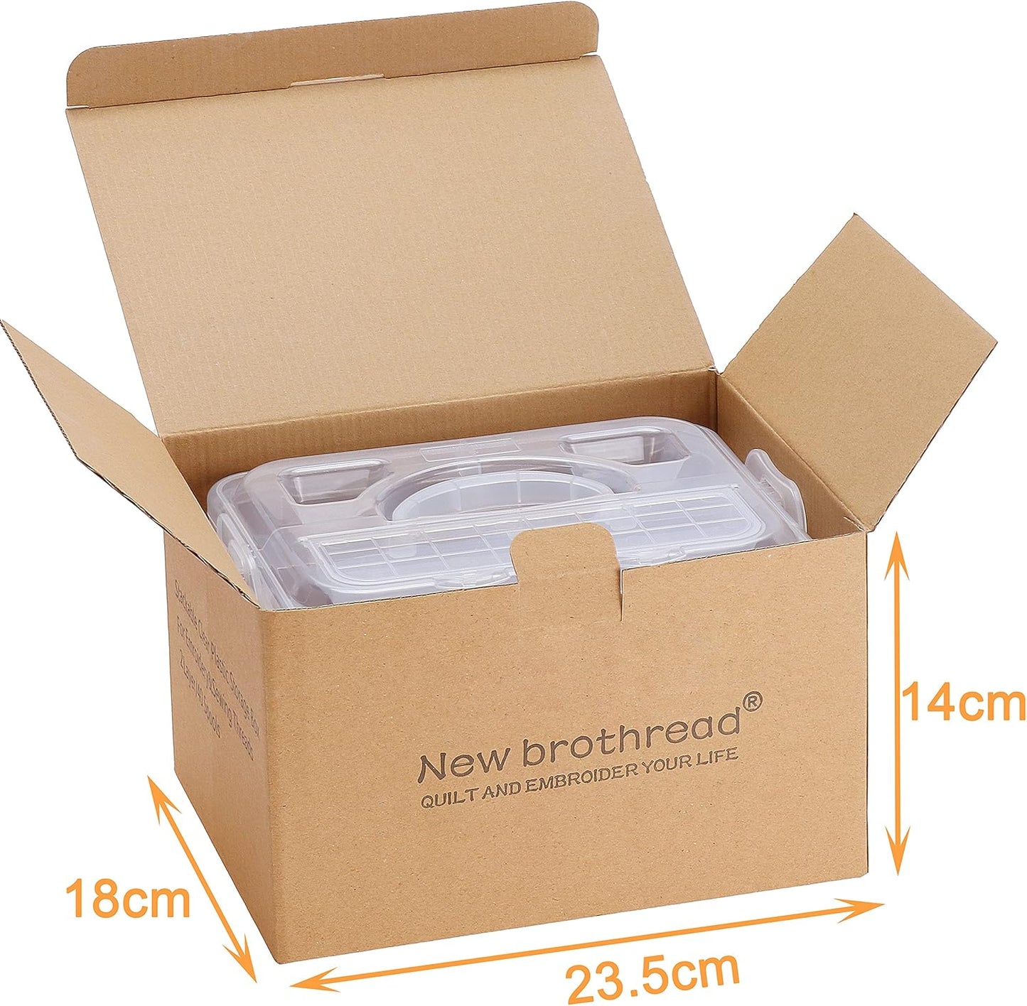 2 Layers Stackable Clear Storage Box/Organizer for Holding 40 Spools Home Embroidery & Sewing Thread (Spool Size Requirement: Height≤2.2"/5.6CM; Width≤1.69"/4.3CM)