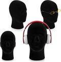 4 Pcs Black Mannequin Head Stand Model Male Wigs Display Model Velvet Foam Mask Display Stand Headsets Mount Manikin Head or Wig Hat Glasses