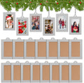 50 Pcs Metal Christmas Photo Frame Ornaments Bulk 2 x 3 Inch Heavy Duty Reusable Small Frame Decorations for Xmas Tree Home Indoor Outdoor Decor Gifts (Vertical,Silver)