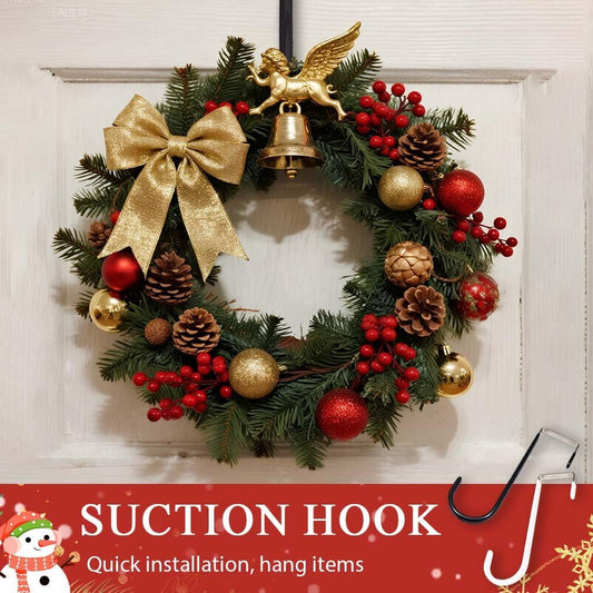 2025 New Over The Door Hooks 4 Pack, Upgrade Garland and Stocking Mantel Holders, Christmas Decorations Garland Stocking Holder Garland Hanger Dual Purpose Dorm Essentials (White)