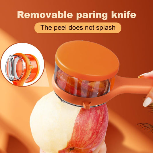 Kitchen Special Fruit Peeler with Box Storage, Upgrade Vegetable Peeler with Catcher Peeler with Storage Bucket, 2026 New Double-Sided Stainless Steel Multi-Function Peelers (Green+Orange).