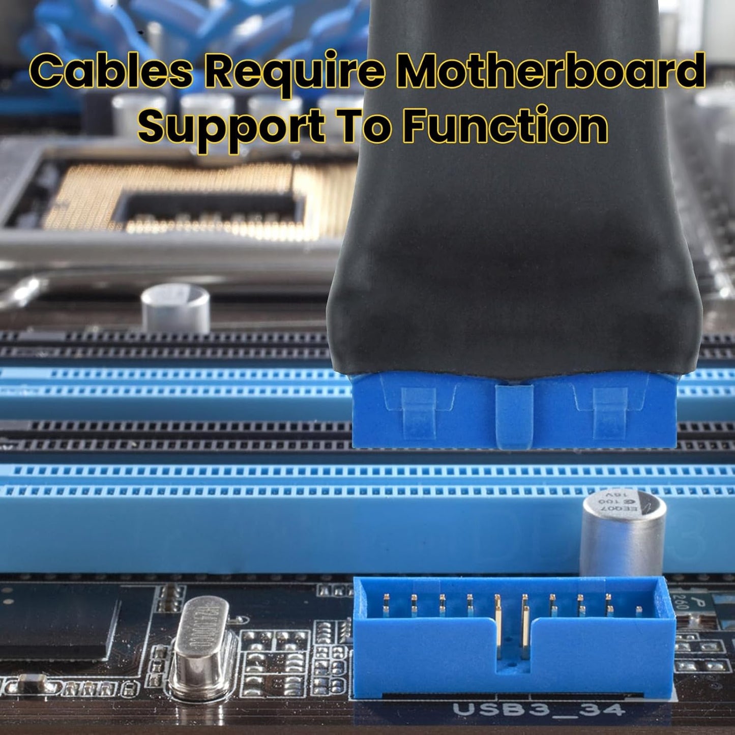 2Pcs USB 3.0 Header Splitter Extension Cable, 19/20 Pin 1 to 2 Y Internal Hub Splitter, Internal Adapter DIY-Cable for Motherboard (5.9 inch)