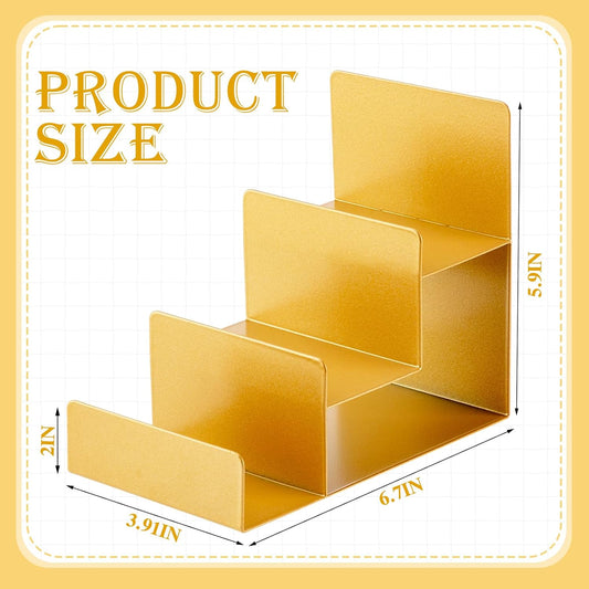 2 Pcs 3 Tiers Gold Metal Wallet Rack Handbag Display Stand Wallet Clutch Holder Purse Stand Display Retail Store Supplies