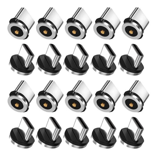 Magnetic Charging Tip Series,Type-c Tips 20pack,Just Magnetic Type-C Tips,Just USB-C Tip Without Cable&Non-Data