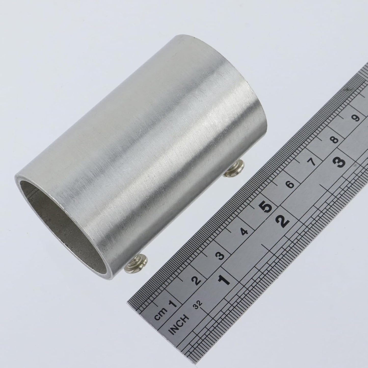 Straight Pipe Fitting Connector Fit 1-1/4" OD Pipe 2-Way Stainless Steel Rail Pipe Fittings for DIY Shelf Garden Support, Handrail, 2.36"/60mm Length -4pcs