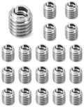 Stainless Steel Threaded Insert for Hard-Wood, 1/4-20 Internal Threads 20 Pack 5/8" Long Nut Inserts for Hardwoods, Softwoods, Plywood and Composites
