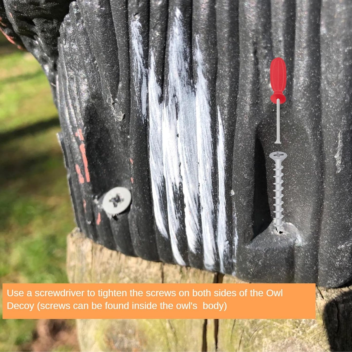 Fake Owl Decoys to Scare Birds Away, Rotating Head Sculptures, Nature Enemy Scarecrow Plastic Statues, Pest Repellent, Bird Control and Pigeon Deterrent Outdoor Yard, Garden Protectors