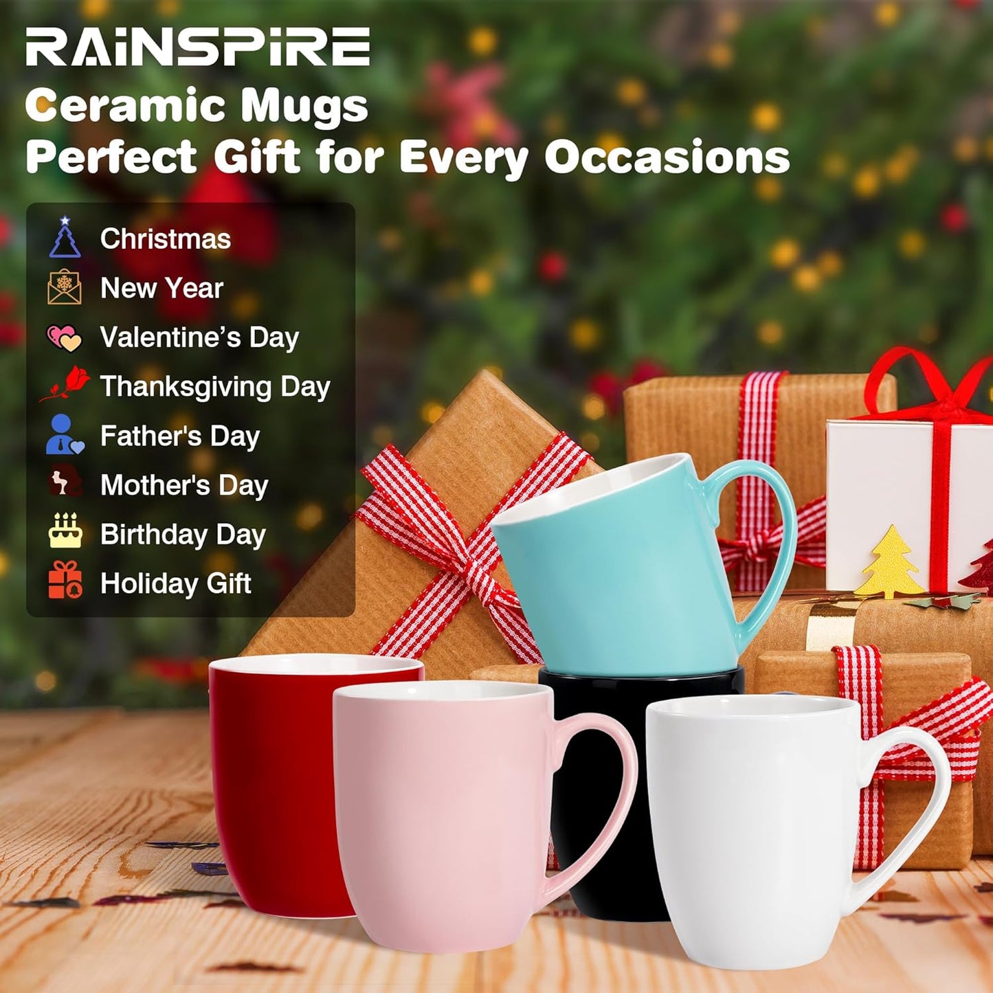 16 oz Large Coffee Mugs Set of 4 Ceramic Coffee Mug White Coffee Cups Tea Cups Idea Gift for Women Men House Warming Gifts New Home Office, 4 Pack (White)