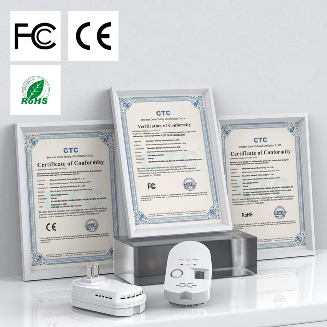 Natural Gas Leak Detector, Plug-in Propane Natural Gas Detector for Home Kitchen RV, Combustible & Explosive Gas Alarm for LPG, LNG, Methane (AC Power)