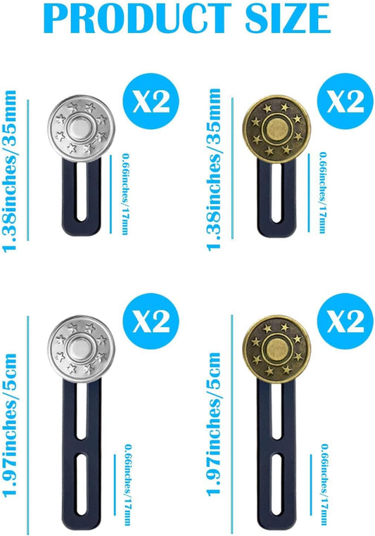 8Pcs Button Extenders for Jeans,Waistband Extenders for Women Men Pants 1.34-2.17 Inches Instant Pants Button Extender Adjustable Waistband Extenders No Sew Jeans Waist Extension