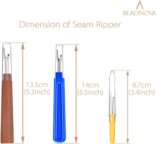 Seam Ripper 8pcs Thread Cutter Stitch Remover Small and Large Thread Remover Stitch Eraser Tag Ripper for Clothes Crafting Embroidery (3 Styles)