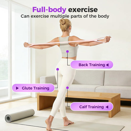 Figure 8 Resistance Bands for Women & Men - 35LB Silicone Pull Rope with Non-Slip Handles, Home Gym Yoga Equipment for Shoulder Back Arm